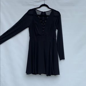 Sheer Black Cocktail Dress Long Sleeve